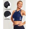 Ewedoos Bikini Tops for Women Quick Dry UPF 50+ Bathing Suit Tops for Women Adjustable Strap Padded Sports Bra Swim Top Only(Dark Blue)