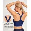 Ewedoos Bikini Tops for Women Quick Dry UPF 50+ Bathing Suit Tops for Women Adjustable Strap Padded Sports Bra Swim Top Only(Dark Blue)