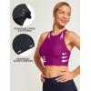 Ewedoos Bikini Tops for Women Quick Dry UPF 50+ Bathing Suit Tops for Women Adjustable Strap Padded Sports Bra Swim Top Only(Rose Red)