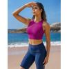 Ewedoos Bikini Tops for Women Quick Dry UPF 50+ Bathing Suit Tops for Women Adjustable Strap Padded Sports Bra Swim Top Only(Rose Red)