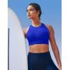 Ewedoos Bikini Tops for Women Quick Dry UPF 50+ Bathing Suit Tops for Women Adjustable Strap Padded Sports Bra Swim Top Only(Royal Blue)