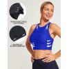 Ewedoos Bikini Tops for Women Quick Dry UPF 50+ Bathing Suit Tops for Women Adjustable Strap Padded Sports Bra Swim Top Only(Royal Blue)