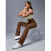 Ewedoos Bootcut Yoga Pants with Pockets for Women Wide Leg Pants Woman High Waisted Stretchy Work Pants for Yoga Workout(Brown)
