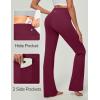 Ewedoos Bootcut Yoga Pants with Pockets for Women Wide Leg Pants Woman High Waisted Stretchy Work Pants for Yoga Workout(Maroon)