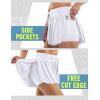 Ewedoos Butterfly Shorts Women Flowy Shorts for Women 2 in 1 High Waisted Running Workout Athletic Tennis Shorts Skort(White)