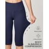 Ewedoos Capri Leggings for Women with Pockets Women’s Capris Knee Length High Waisted Yoga Pants Compression Workout Leggings(Blue)
