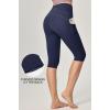 Ewedoos Capri Leggings for Women with Pockets Women’s Capris Knee Length High Waisted Yoga Pants Compression Workout Leggings(Blue)