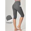 Ewedoos Capri Leggings for Women with Pockets Women’s Capris Knee Length High Waisted Yoga Pants Compression Workout Leggings(Gray)