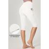 Ewedoos Capri Leggings for Women with Pockets Women’s Capris Knee Length High Waisted Yoga Pants Compression Workout Leggings(White)