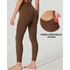 Ewedoos Compression Leggings for Women Tummy Control Workout Leggings Buttery Soft Leggings High Waisted Yoga Pants(Brown)
