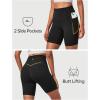Ewedoos Compression Shorts for Women Spandex Biker Shorts Women Tummy Control with Pockets 6″ No Front Seam Yoga Gym Workout(Black)