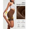Ewedoos Compression Shorts for Women Spandex Biker Shorts Women Tummy Control with Pockets 6″ No Front Seam Yoga Gym Workout(Brown)