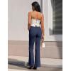Ewedoos Dress Pants Women Stretchy Work Pants for Women with Pockets Dress Pants Tummy Control Office Casual 31″/ 29″(Dark Blue)