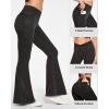 Ewedoos Flare Bell Bottom Jeans for Women Jeggings Tummy Control High Waisted Stretchy Crossover Pull On Jeans(Black)