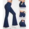 Ewedoos Flare Bell Bottom Jeans for Women Jeggings Tummy Control High Waisted Stretchy Crossover Pull On Jeans(Dark Blue)