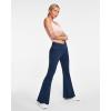 Ewedoos Flare Bell Bottom Jeans for Women Jeggings Tummy Control High Waisted Stretchy Crossover Pull On Jeans(Dark Blue)