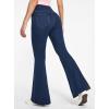 Ewedoos Flare Bell Bottom Jeans for Women Jeggings Tummy Control High Waisted Stretchy Crossover Pull On Jeans(Dark Blue)