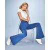 Ewedoos Flare Bell Bottom Jeans for Women Jeggings Tummy Control High Waisted Stretchy Crossover Pull On Jeans(Light Blue)