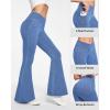 Ewedoos Flare Bell Bottom Jeans for Women Jeggings Tummy Control High Waisted Stretchy Crossover Pull On Jeans(Pastel Blue)