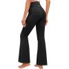 Ewedoos Flare Leggings for Women with Pockets Tummy Control Crossover Flare Yoga Pants Dress Casual Slacks Trousers