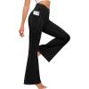 Ewedoos Flare Leggings for Women with Pockets Tummy Control Crossover Flare Yoga Pants Dress Casual Slacks Trousers