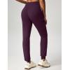 Ewedoos Fleece Lined Joggers Women Water Resistant Thermal Sweatpants High Waisted Hiking Cargo Pants with Pockets(Dark Purple)