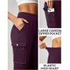 Ewedoos Fleece Lined Joggers Women Water Resistant Thermal Sweatpants High Waisted Hiking Cargo Pants with Pockets(Dark Purple)
