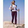 Ewedoos Fleece Lined Joggers Women Water Resistant Thermal Sweatpants High Waisted Hiking Cargo Pants with Pockets(Dark Purple)