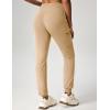 Ewedoos Fleece Lined Joggers Women Water Resistant Thermal Sweatpants High Waisted Hiking Cargo Pants with Pockets(Khaki)