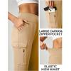 Ewedoos Fleece Lined Joggers Women Water Resistant Thermal Sweatpants High Waisted Hiking Cargo Pants with Pockets(Khaki)