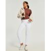 Ewedoos Fleece Lined Leggings Women Thermal Leggings for Women with Pockets High Waisted Winter Warm Tights Pants Clothes(Cream White)