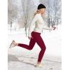 Ewedoos Fleece Lined Leggings Women Thermal Leggings for Women with Pockets High Waisted Winter Warm Tights Pants Clothes(Plum Red)