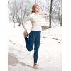 Ewedoos Fleece Lined Leggings Women Thermal Leggings for Women with Pockets High Waisted Winter Warm Tights Pants Clothes(Teal Blue)