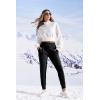 Ewedoos Fleece Lined Pants Women – Fleece Lined Sweatpants Women with Pockets High Waisted Thermal Joggers Winter Pants(Black – Water Resistant)