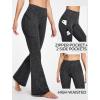 Ewedoos Fleece Lined Yoga Pants with Pockets Water Resistant Hiking Pants Women High Waist Flare Leggings Winter Warm Pants(Charcoal)