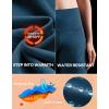 Ewedoos Fleece Lined Yoga Pants with Pockets Water Resistant Hiking Pants Women High Waist Flare Leggings Winter Warm Pants(Dark Midinight Blue)