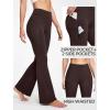 Ewedoos Fleece Lined Yoga Pants with Pockets Water Resistant Hiking Pants Women High Waist Flare Leggings Winter Warm Pants(Espresso)
