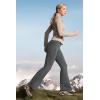 Ewedoos Fleece Lined Yoga Pants with Pockets Water Resistant Hiking Pants Women High Waist Flare Leggings Winter Warm Pants(Grey)