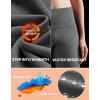 Ewedoos Fleece Lined Yoga Pants with Pockets Water Resistant Hiking Pants Women High Waist Flare Leggings Winter Warm Pants(Grey)
