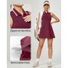 Ewedoos Golf Dresses for Women Athletic Dress with Shorts Underneath and Bra 3 Pockets Tennis Dresses for Workout Active(Burgundy Red Maroon)