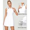 Ewedoos Golf Dresses for Women Athletic Dress with Shorts Underneath and Bra 3 Pockets Tennis Dresses for Workout Active(White)