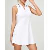 Ewedoos Golf Dresses for Women Athletic Dress with Shorts Underneath and Bra 3 Pockets Tennis Dresses for Workout Active(White)