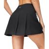 Ewedoos Golf Skirts for Women High Waist Tennis Skirt Athletic Skort for Woman with Zipper Pockets(Black)