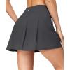 Ewedoos Golf Skirts for Women High Waist Tennis Skirt Athletic Skort for Woman with Zipper Pockets(Dark Grey)