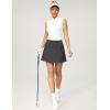 Ewedoos Golf Skirts for Women High Waist Tennis Skirt Athletic Skort for Woman with Zipper Pockets(Dark Grey)