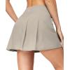 Ewedoos Golf Skirts for Women High Waist Tennis Skirt Athletic Skort for Woman with Zipper Pockets(Khaki)