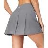 Ewedoos Golf Skirts for Women High Waist Tennis Skirt Athletic Skort for Woman with Zipper Pockets(Light Grey)