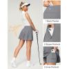 Ewedoos Golf Skirts for Women High Waist Tennis Skirt Athletic Skort for Woman with Zipper Pockets(Light Grey)