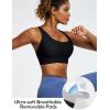 Ewedoos High Impact Sports Bras for Women High Support Zip Front Large Bust Workout Sports Bras with Adjustable Straps(Black)