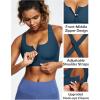 Ewedoos High Impact Sports Bras for Women High Support Zip Front Large Bust Workout Sports Bras with Adjustable Straps(Indigo)